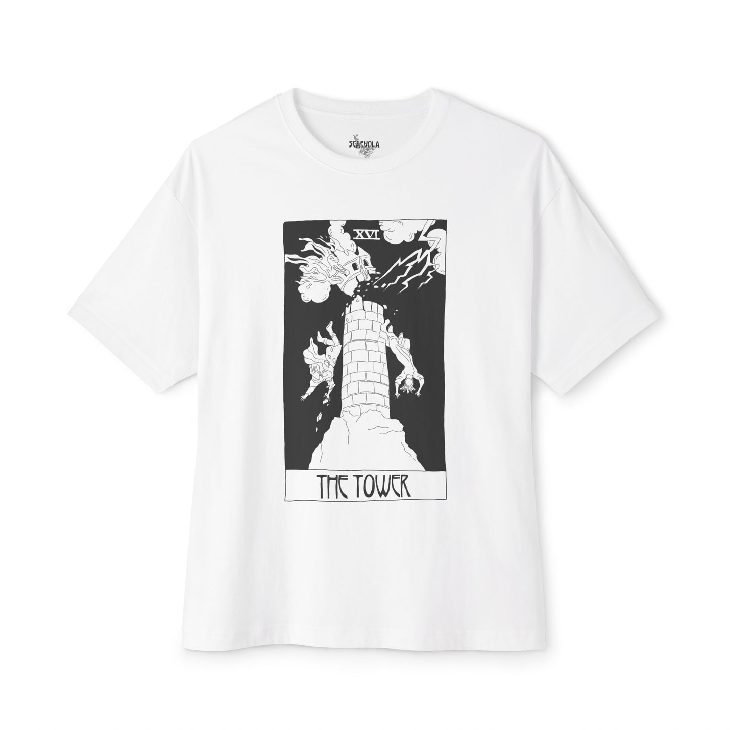 Unisex Oversized Boxy Tee 'The Tower' Tarot Card
