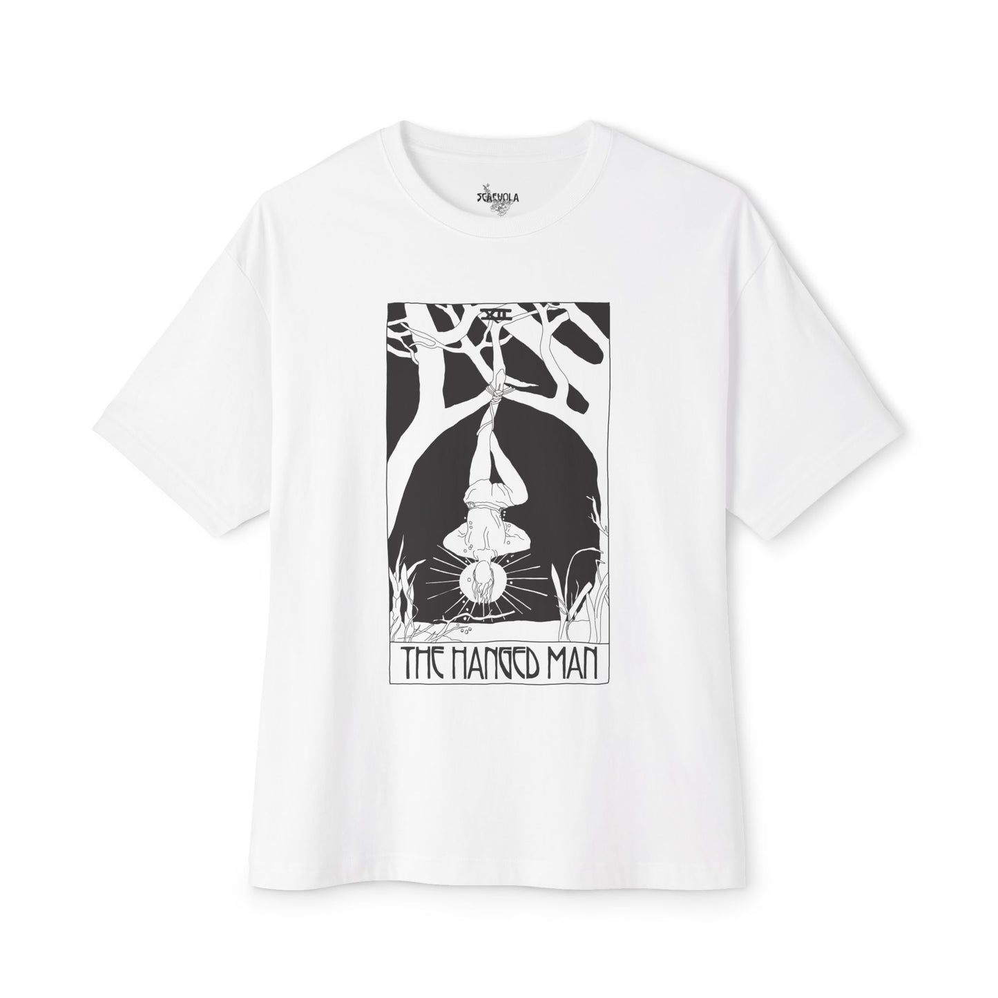 Unisex Oversized Boxy Tee 'The Hanged Man' Tarot Card