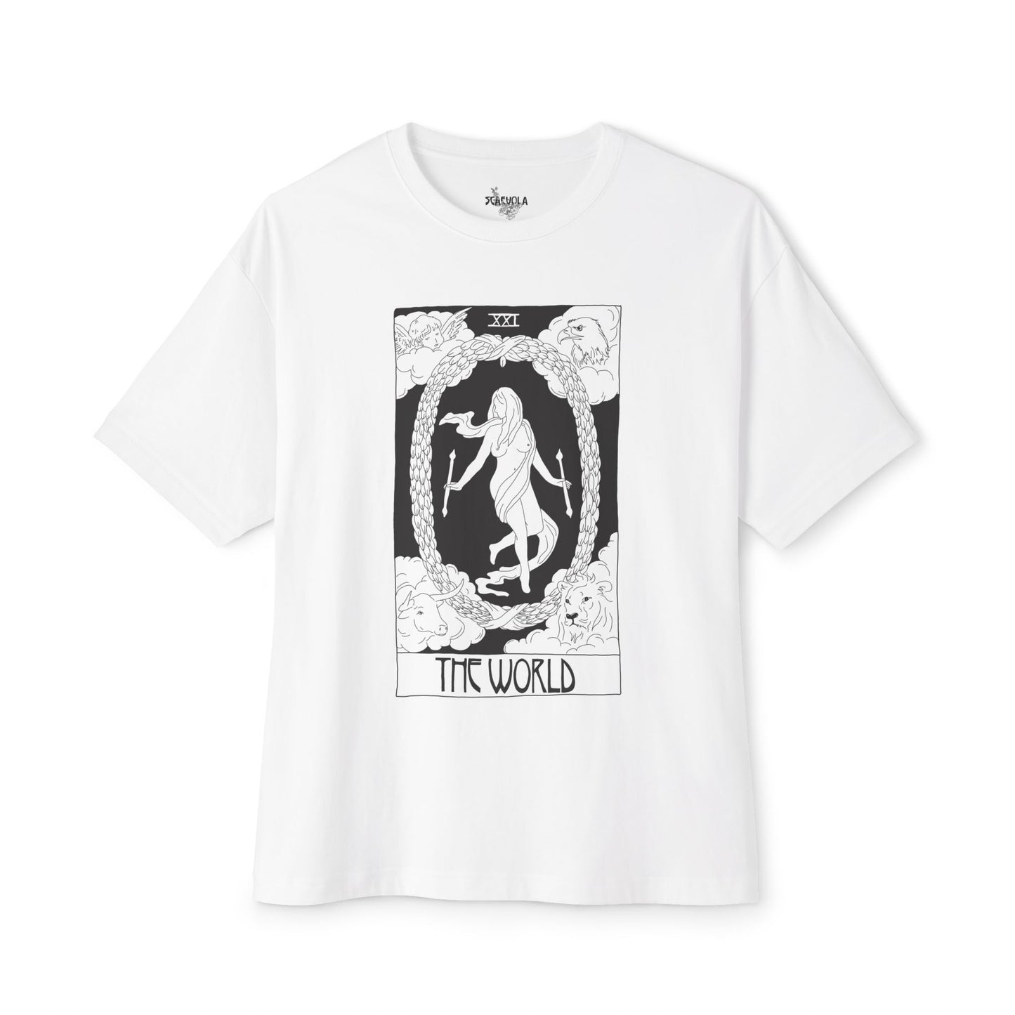 Unisex Oversized Boxy Tee 'The World' Tarot Card