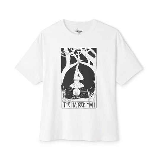 Unisex Oversized Boxy Tee 'The Hanged Man' Tarot Card