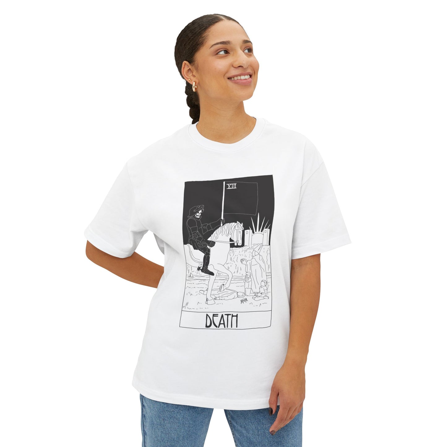 Unisex Oversized Boxy Tee 'Death' Tarot Card