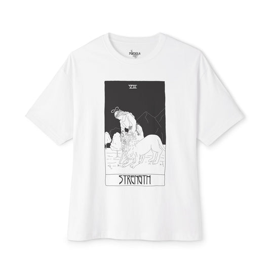 Unisex Oversized Boxy Tee 'Strength' Tarot Card