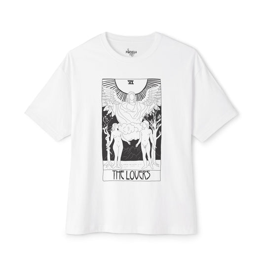 Unisex Oversized Boxy Tee 'The Lovers' Tarot Card